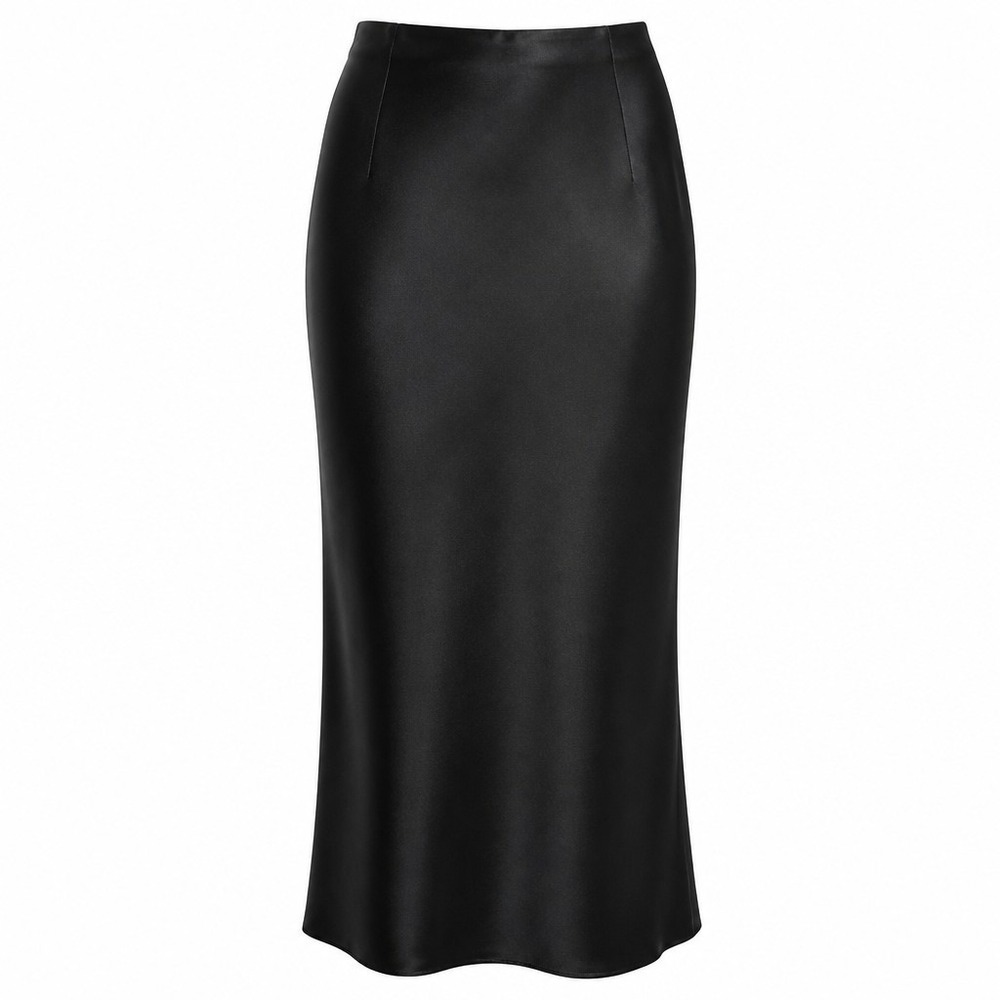 Jones New York Evening Black Satin Maxi Skirt Size 16 Formal Long High Waisted